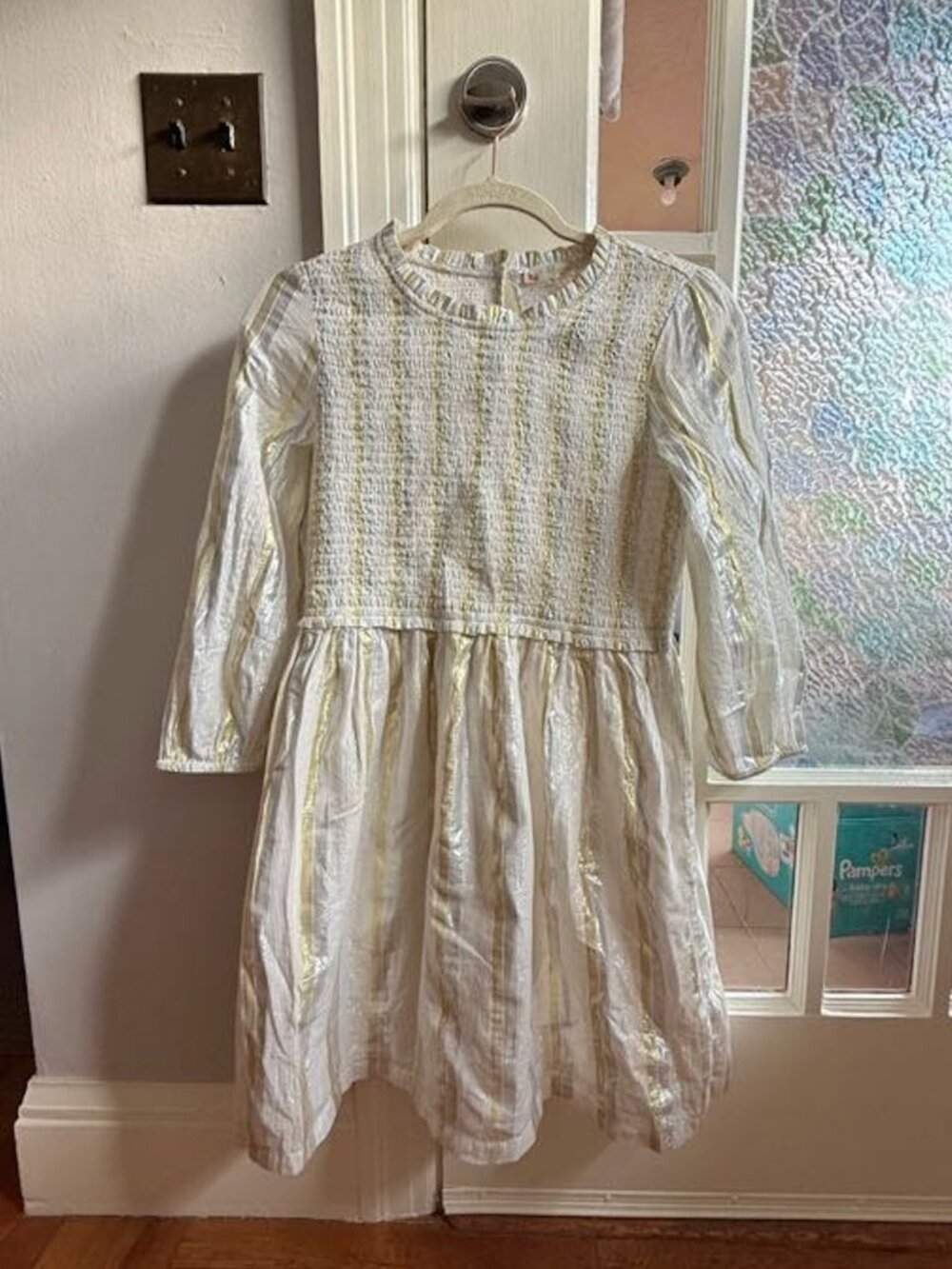 Smocked Short-sleeve Mini Dress